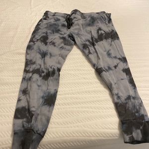 Tie dye joggers in black and grey